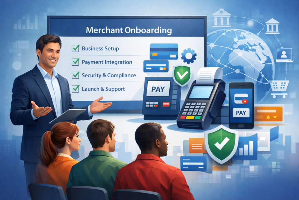 Merchant onboarding image illustration